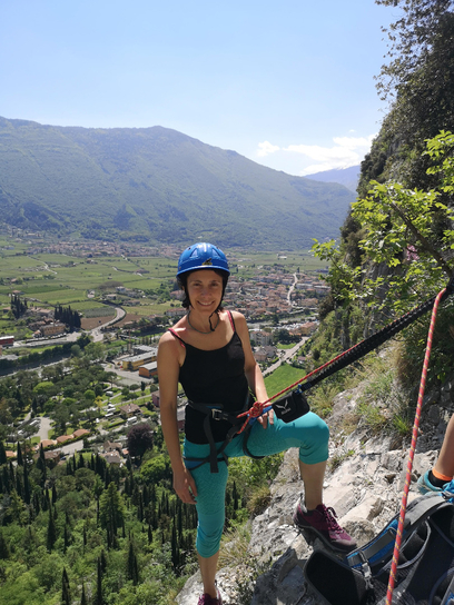 Alba Bergonzo an einem Klettersteig